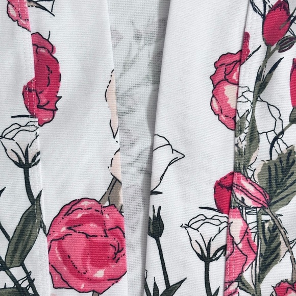 Allison Daley White and Pink Open FrontSoft Blazer with Floral Design Large - Picture 5 of 12